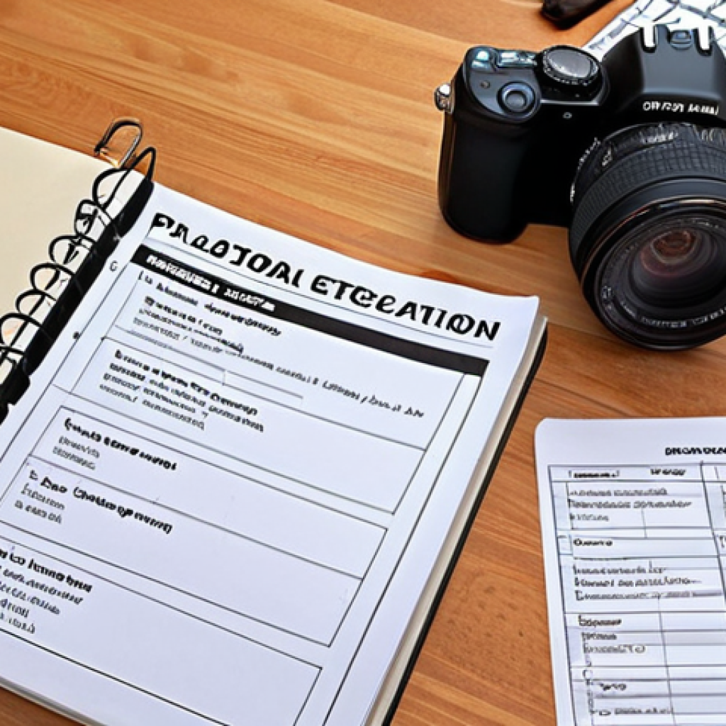 **

Preparing for photography certification: A well-organized study plan with syllabus, past papers, and practice questions, highlighting time management and focused learning.

**