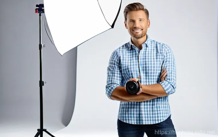 사진 자격증 연봉 협상 팁 - **Commercial Photography Certification:**
    A highly professional male photographer, mid-30s, dres...