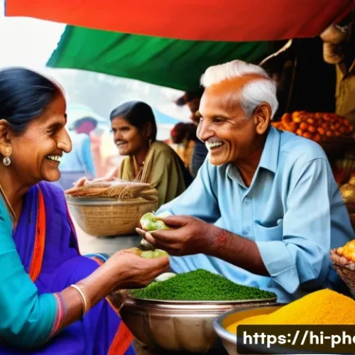 사진 자격증으로 가능한 추가 수익 창출 - **Prompt: Authentic Indian Marketplace Scene**
    A photorealistic image capturing a bustling, vibr...