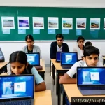 Home 19 사진 자격증과 관련된 최신 기술 동향 - A modern photography classroom featuring diverse Indian students learning with AI-powered cameras an...